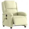 vidaXL Massagesessel Elektrisch Creme Echtleder Produktbild-Vorschau 3