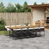 11-tlg. Garten-Essgruppe mit Kissen Schwarz Poly Rattan Produktbild-Vorschau 2