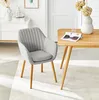 home24 Armlehnenstuhl - Textil / Massivholz Produktbild-Vorschau 3