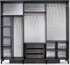 Dunkelgraue Schlafzimmer Möbel Doppelbett 2x Nachttische Produktbild-Vorschau 3