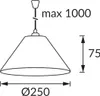 Lampada a sospensione INKA 25 cm, grigia Anteprima dell’immagine prodotto 2