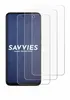 A smartphone screen protector is shown on top of a smartphone. Produktbild-Vorschau