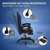 ML-Design Gaming Stuhl mit Fußstütze, Schwarz-Blau aus Produktbild-Vorschau 4