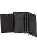 An open black wallet with multiple card slots and a zippered compartment. Anteprima dell’immagine prodotto