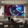 A couple is watching a movie projected by a mini beamer in a living room. Produktbild-Vorschau
