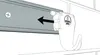 An illustration showing a hook being slid onto a rail. Anteprima dell’immagine prodotto