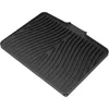 A black silicone dish drying mat with a wavy ribbed texture is shown from a slightly elevated angle against a white background. Produktbild-Vorschau