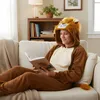 Onesie Kigurumi Pyžamo Lev Převlek Kostým S: 145 - 155cm Náhled obrázku produktu 6