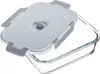 A glass food storage container with a gray lid and vacuum seal. Anteprima dell’immagine prodotto