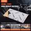 A piece of soundproofing material is shown in the foreground, with a car interior in the background. Below are three smaller images illustrating the product's benefits. Produktbild-Vorschau
