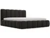 A dark gray upholstered bed frame with a mattress, shown from a side angle against a white background. Produktbild-Vorschau