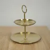 Etagere - Gold - Metall - D14 x 20 cm - Serviertablett Produktbild-Vorschau 3