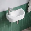 AQUALAVOS Waschbecken Handwaschbecken weiß eckig oval klein Produktbild-Vorschau 3