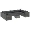vidaXL 10-tlg. Garten-Lounge-Set mit Kissen Grau Poly Produktbild-Vorschau 1