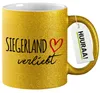 Huuraa Glitzertasse Siegerland verliebt 330ml Gold Keramik Produktbild-Vorschau 1