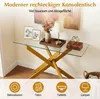 COSTWAY Konsolentisch aus gehärtetem Glas, Beistelltisch Produktbild-Vorschau 5