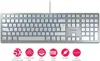CHERRY KC 6000 SLIM per MAC Tastiera cablata argento Anteprima dell’immagine prodotto 9