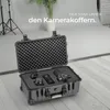 A camera case with camera equipment inside, set up in a studio-like environment. Produktbild-Vorschau