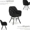 Fauteuil pivotant en velours Lucia, rembourré - noir, par Voir les images du produit 3