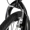 A close-up view of a bicycle's front brake and tire. Voir les images du produit