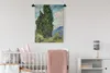 MuchoWow® Wandteppich Wandbehang Landschaft mit Zypressen - Produktbild-Vorschau 2
