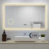 AICA LED Badspiegel 120x70cm mit Beschlagfrei Uhr Produktbild-Vorschau 2