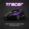 A gaming mouse with purple accents is shown against a dark background, with the brand name 'Tracer' and a descriptive tagline. Anteprima dell’immagine prodotto