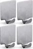 Selbstklebende Wandhaken ( Quadrat - 4er Set ) Silber aus Produktbild-Vorschau 1