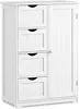 A white bathroom cabinet with four drawers on the left and a single door on the right, shown against a white background. Náhled obrázku produktu