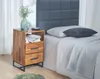 Nachttisch Sheesham Massivholz / Metall 40x35x66 cm Produktbild-Vorschau 3