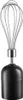 A black and silver hand blender whisk attachment is shown against a white background. Produktbild-Vorschau