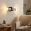TWIN Wandlamp, E27, 2-licht, metalen lamp in crème en rood, Productafbeelding-voorbeeld 8