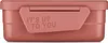 A close-up, front-facing view of a pink lunchbox with a latch. Produktbild-Vorschau
