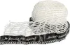 A roll of white netting with a black band around it, partially unrolled. The black band has text and a logo. Produktbild-Vorschau