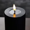 LED Stumpenkerze MIA - Echtwachs - realistische 3D Flamme - H: 12,5cm - D: 7,5cm - königsblau Produktbild-Vorschau