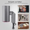 Collage of a foldable hairdryer and its use in travel and storage. Produktbild-Vorschau