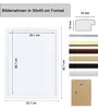 Diagram and color swatches of a picture frame. Produktbild-Vorschau