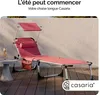 CASARIA® Chaise longue de jardin Malta Rouge 210cm Transat Voir les images du produit 2