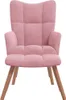 vidaXL Relaxačné kreslo s taburetkou Pink Velvet Náhľad obrázku produktu 2