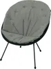 A gray cushion on a black chair with black legs, isolated on a white background. Podgląd zdjęcia produktu