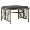4-tlg. Garten-Sofagarnitur mit Kissen Grau Poly Rattan Glas Produktbild-Vorschau 5