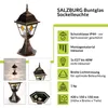 Collage of images and feature callouts for an outdoor lamp. Produktbild-Vorschau
