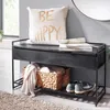 FineBuy Sitzbank mit Stauraum 90 cm Mango Massivholz Produktbild-Vorschau 1
