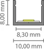 Ultraslim LED Alu Aufbauprofil 2m Exo-A0-8 (8mm) –| Flaches Produktbild-Vorschau 2