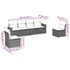 6-tlg. Garten-Sofagarnitur mit Kissen Grau Poly Rattan Produktbild-Vorschau 6