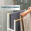 eluno Porte-serviettes sur pied en métal blanc mat avec Voir les images du produit 3