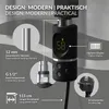 A close-up diagram highlighting the features of a black heating element with a digital display. Náhled obrázku produktu