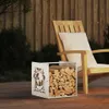 vidaXL Brennholzregal Weiß 40x40x40 cm Kaltgewalzter Stahl Produktbild-Vorschau 2