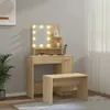 sada toaletních stolků vidaXL s LED diodami z dubového Náhled obrázku produktu 3