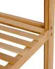 Close-up of a bamboo shelf unit, showing the slatted construction of the shelves and the upright support. Produktbild-Vorschau